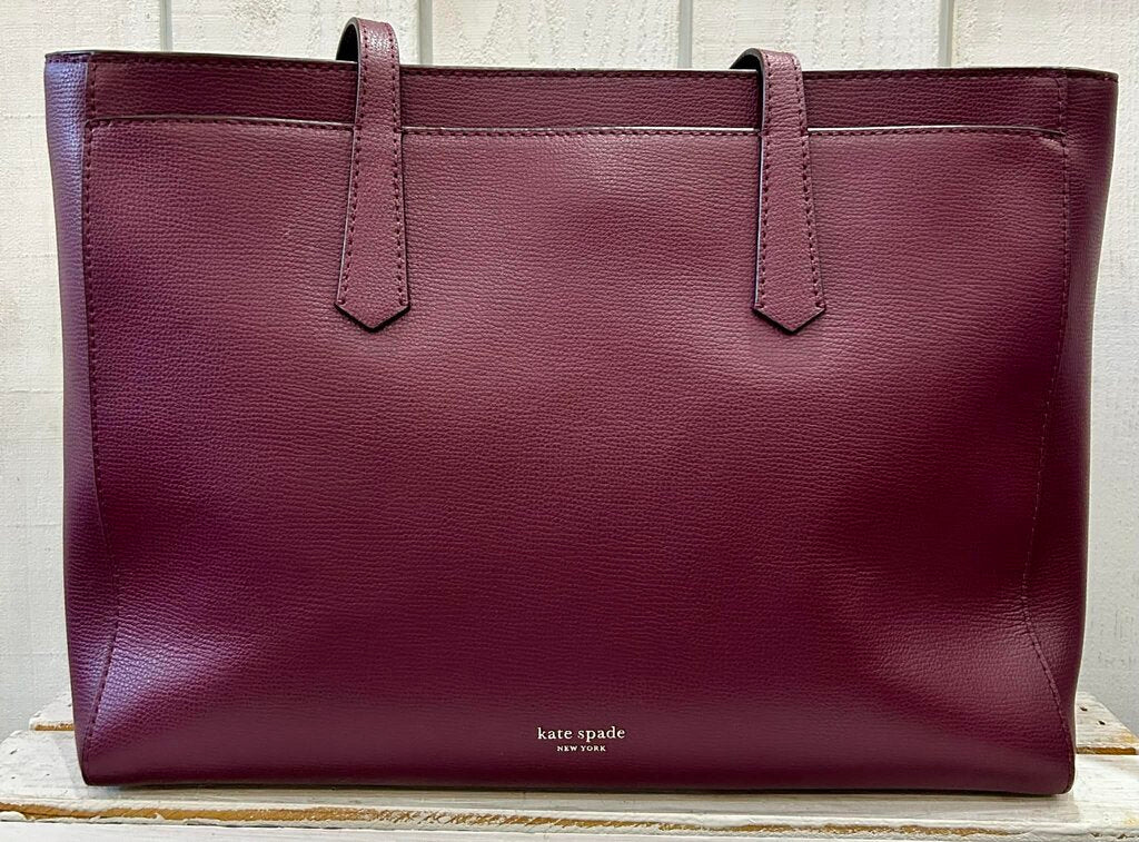 Kate Spade Molly Large Leather Tote in Sangria Burgundy