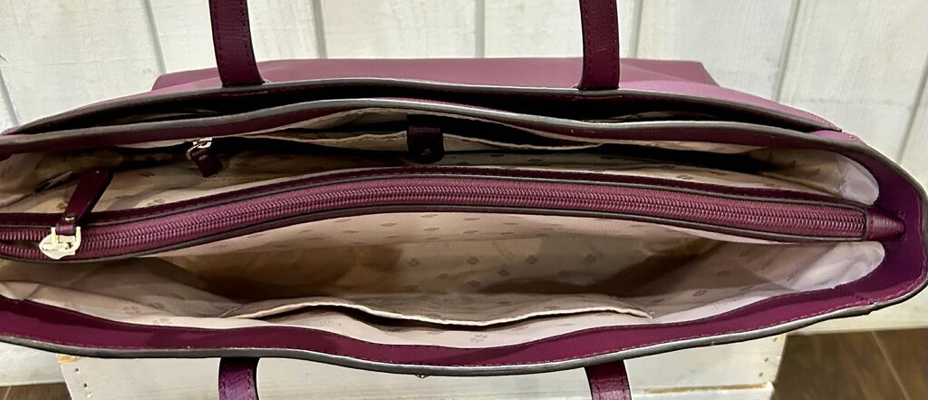 Kate Spade Molly Large Leather Tote in Sangria Burgundy
