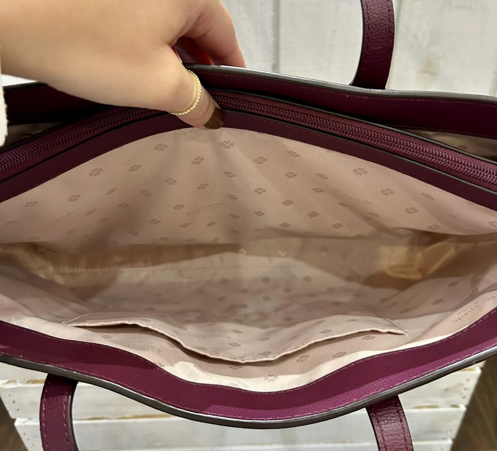 Kate Spade Molly Large Leather Tote in Sangria Burgundy