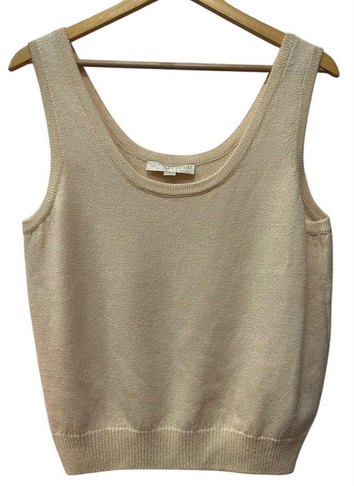 St. John Basics Scoop Neck Sweater Tank Top - Size Small