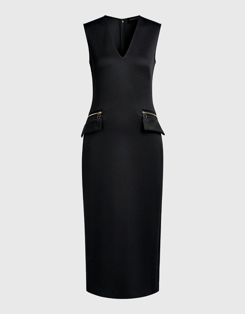 Brandon Maxwell NWT V-Neck Zip Pocket Knee Length Sheath Dress - Size 2(Retails $1695)