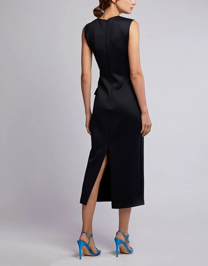 Brandon Maxwell NWT V-Neck Zip Pocket Knee Length Sheath Dress - Size 2(Retails $1695)