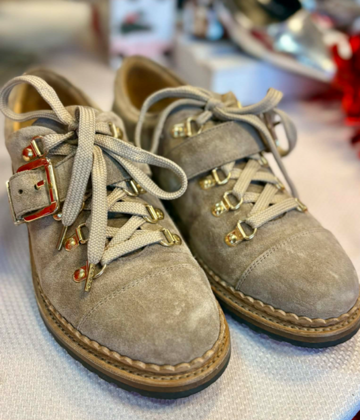 The Office of Angela Scott Mr. Logan Oxford in Tan Suede - Size 38.5 (Retails for $625)