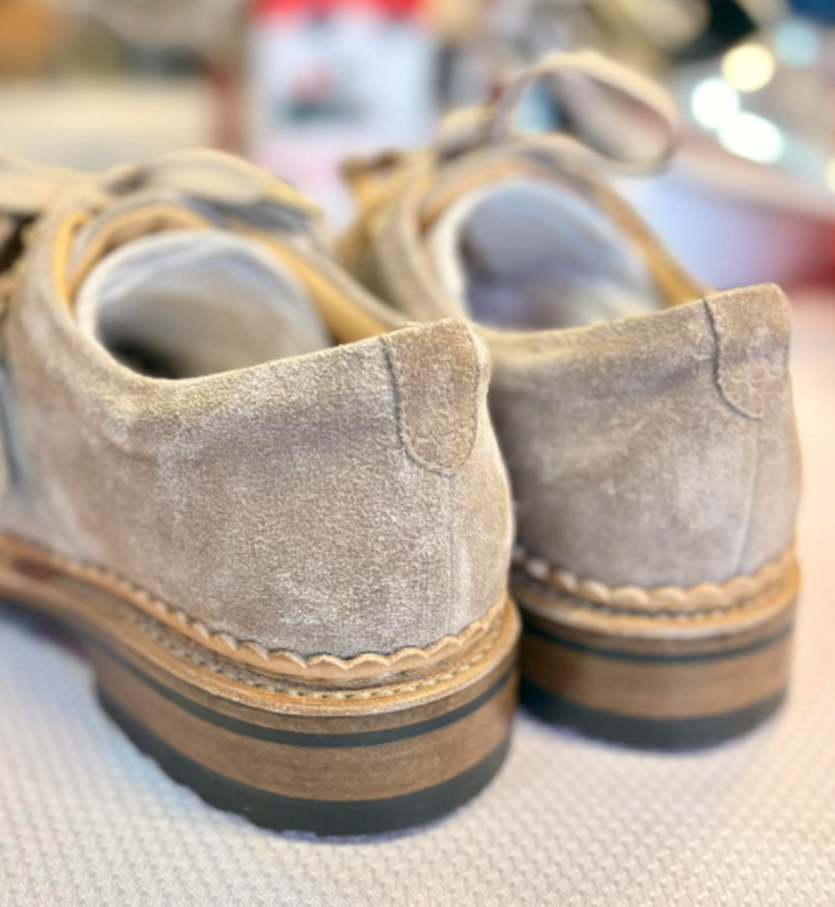 The Office of Angela Scott Mr. Logan Oxford in Tan Suede - Size 38.5 (Retails for $625)