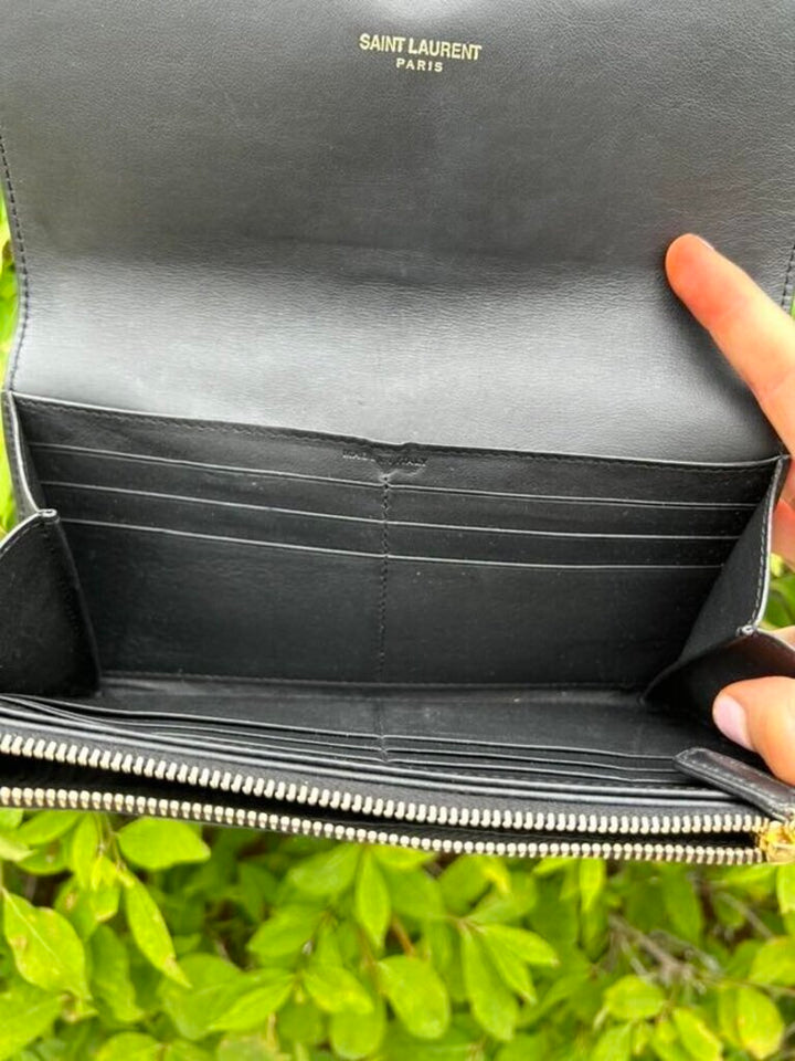 Yves Saint Laurent Leather Continental Wallet