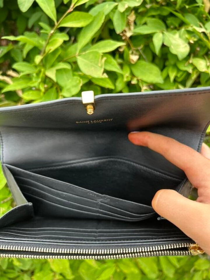 Yves Saint Laurent Leather Continental Wallet