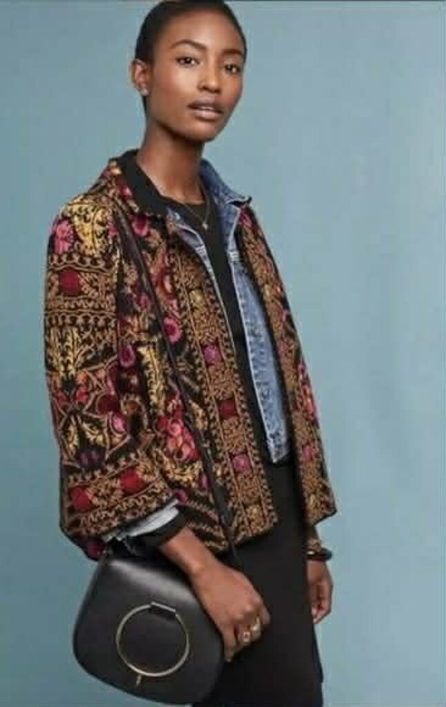 Anthropologie Moth Payton Jacquard Cardigan Jacket - Size Medium