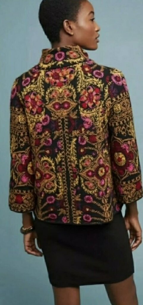 Anthropologie Moth Payton Jacquard Cardigan Jacket - Size Medium