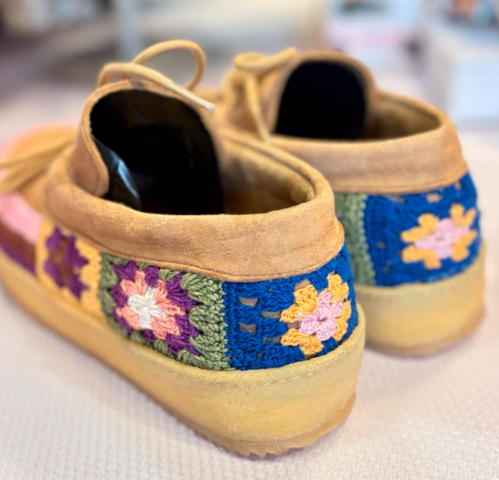 Laidback London Komo Crochet Moccasin Saffron Suede - Size 39 (Retails For $190)