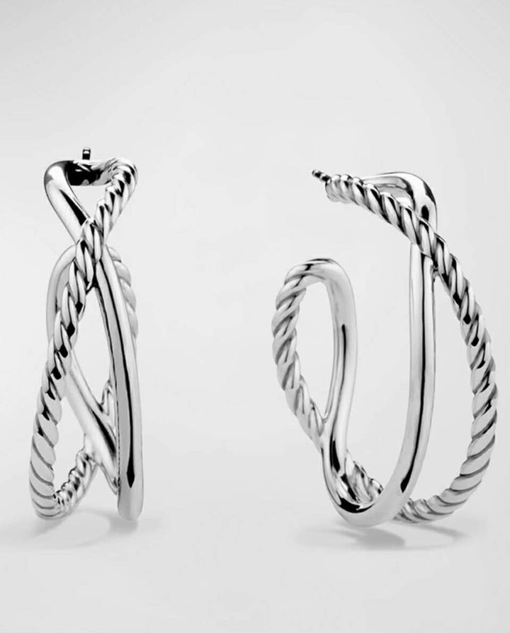 David Yurman Crossover Hoop Earrings (Retails $425)