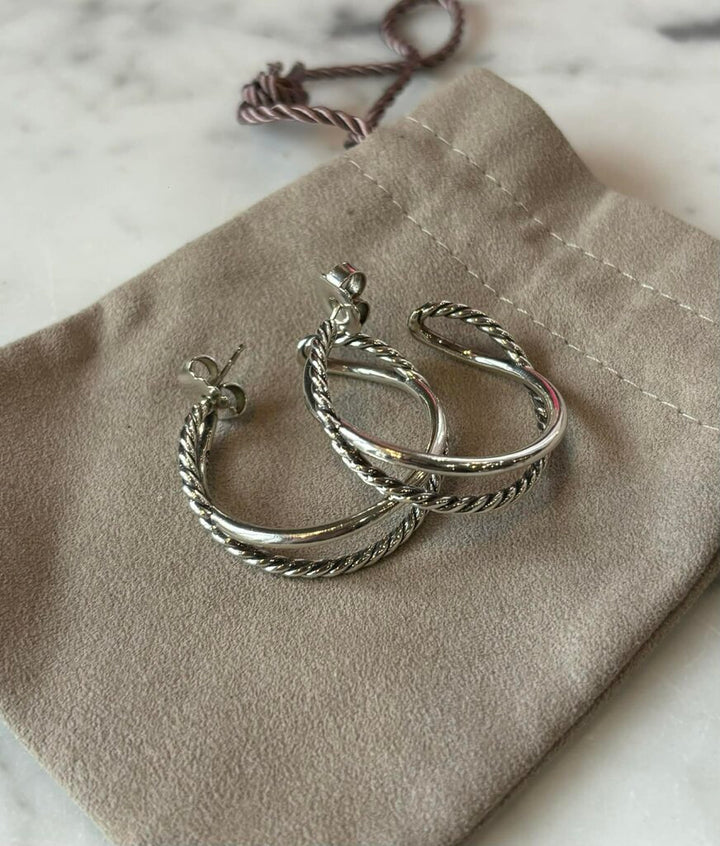 David Yurman Crossover Hoop Earrings (Retails $425)