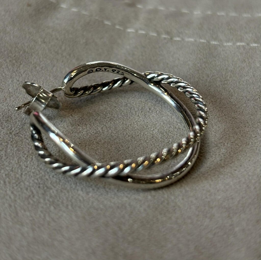 David Yurman Crossover Hoop Earrings (Retails $425)