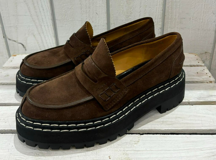 Proenza Schouler Lug Sole Platform Loafers in Dark Brown Size 39.5