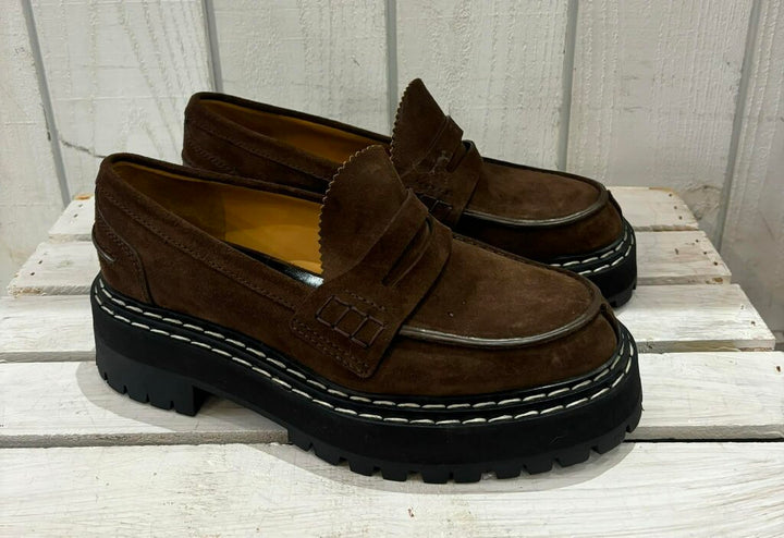 Proenza Schouler Lug Sole Platform Loafers in Dark Brown Size 39.5