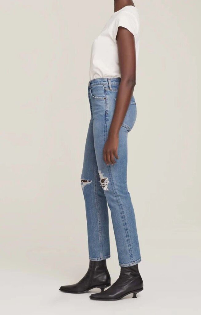 Agolde Riley High-Rise Crop Distressed In Whiplash - Size 31