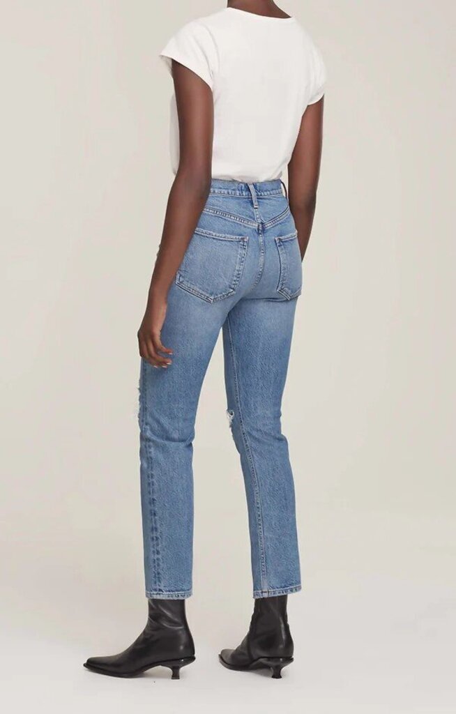 Agolde Riley High-Rise Crop Distressed In Whiplash - Size 31
