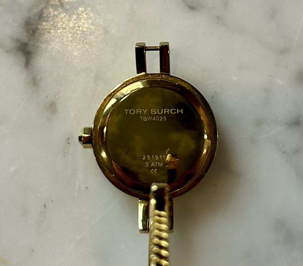 Tory Burch Women's Reva Gold-Tone Stainless Steel Bangle Bracelet Watch 27mm (Retails for $280)