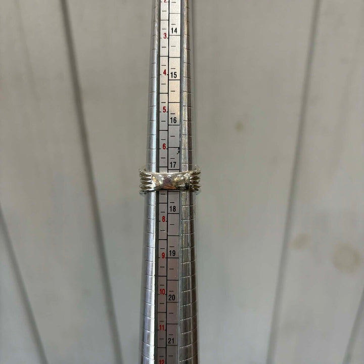 John Hardy Bamboo Sterling Silver & Black Sapphire Ring - Size 7/7.5