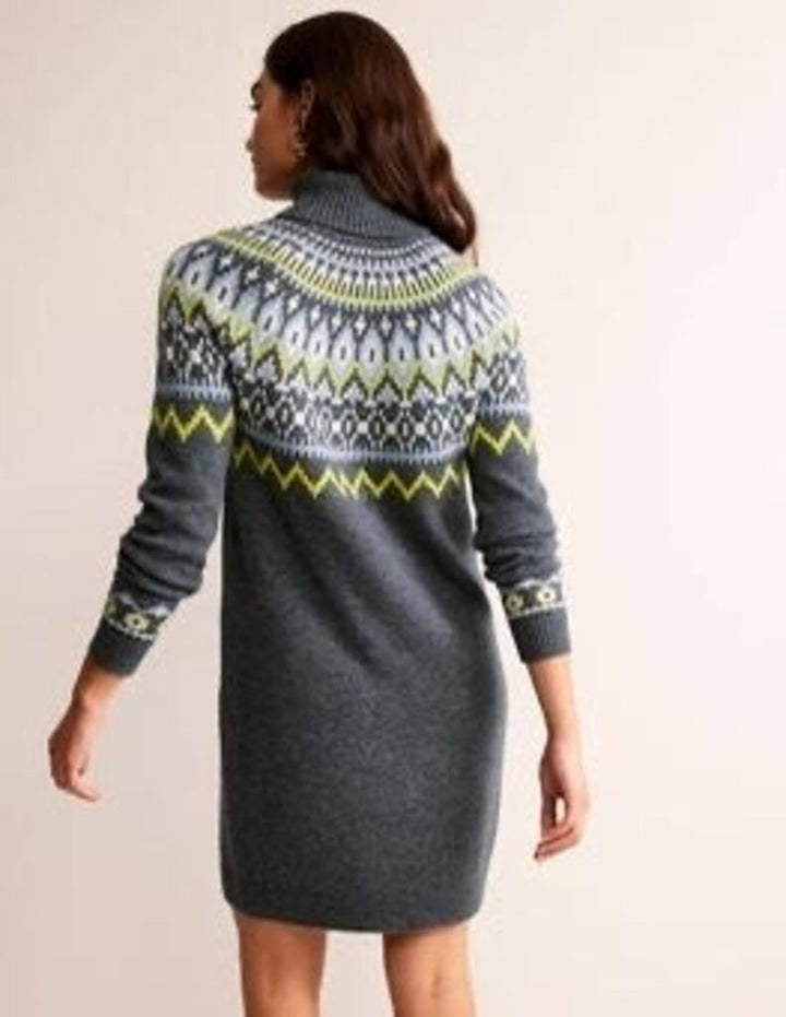 Boden Edith Fari Isle Knitted Dress - Size 14 Long