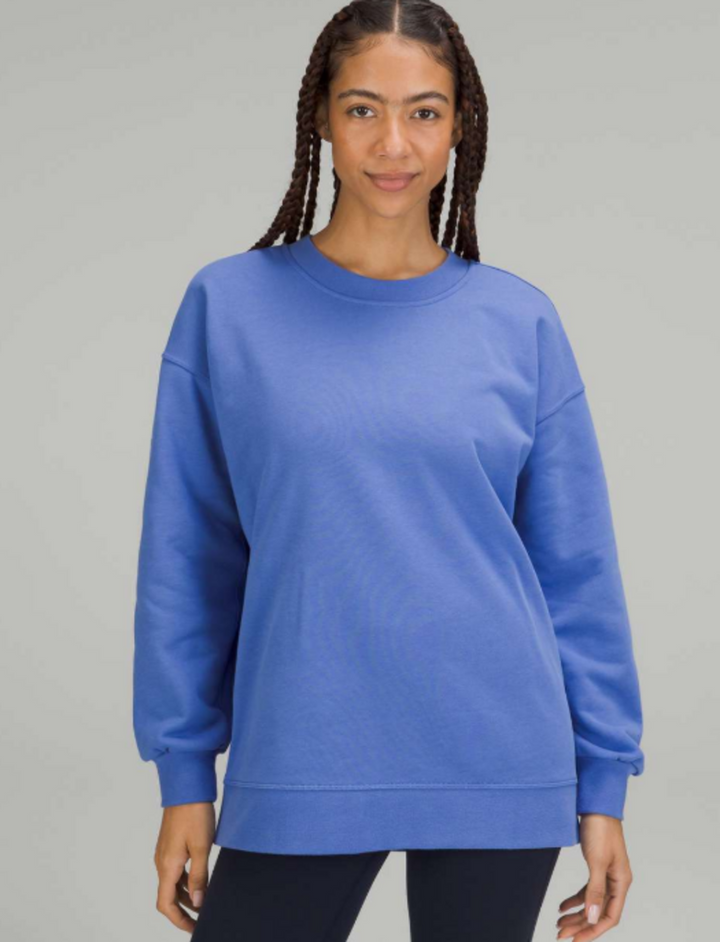 Lululemon Perfectly Oversized Crew in Wild Indigo - Size 10