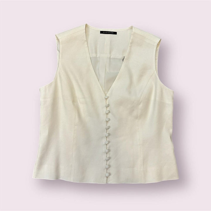 Elie Tahari NWT Vest Top in Soft White - Size 8 (retails for $175)