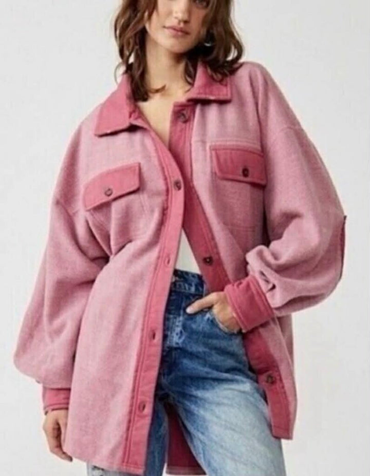 Free People Ruby Jacket in Sweetheart Pink- Size Large
