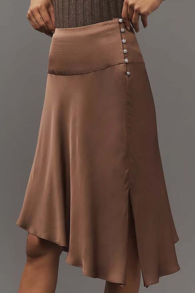 Anthropologie Asymmetrical Slip Midi Skirt - Size Small