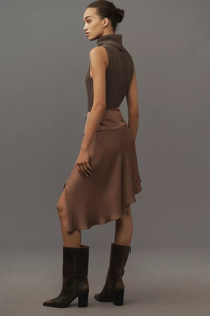 Anthropologie Asymmetrical Slip Midi Skirt - Size Small