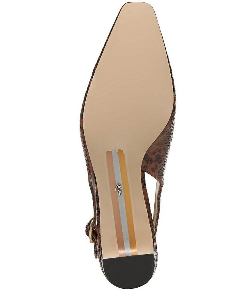 Sam Edelman Ronnie Snake Print Leather Block Heel Square Toe Slingback Pumps (Retails for $150) - Size 9