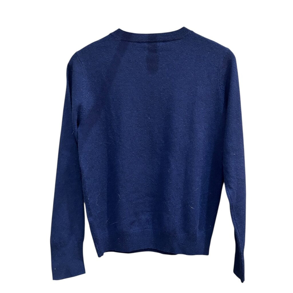 Frame Wool & Cashmere Ski Bunny Sweater in Navy Blue - Size Large