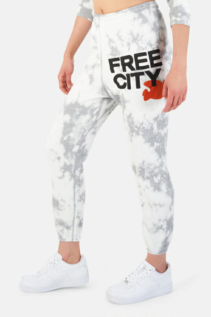 Free City Superbleachout OG Sweatpant in White Storm - Size Medium (Retails $248)