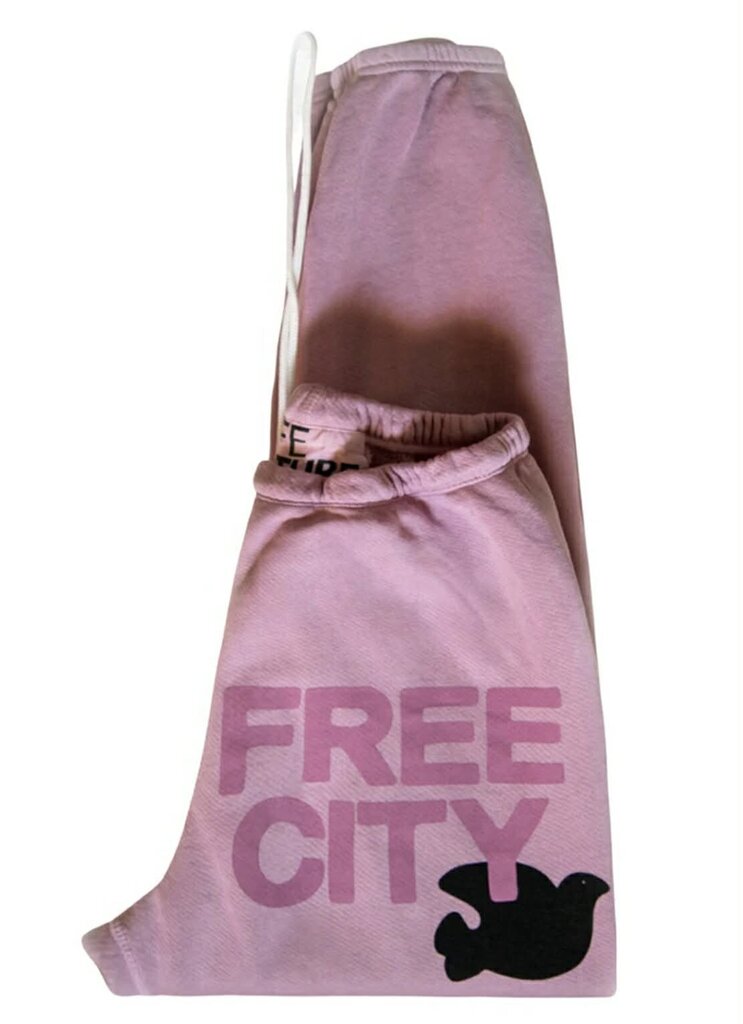 Free City Superfluff Lux OG Rose Water Splash Pink Sweatpants - Size Medium