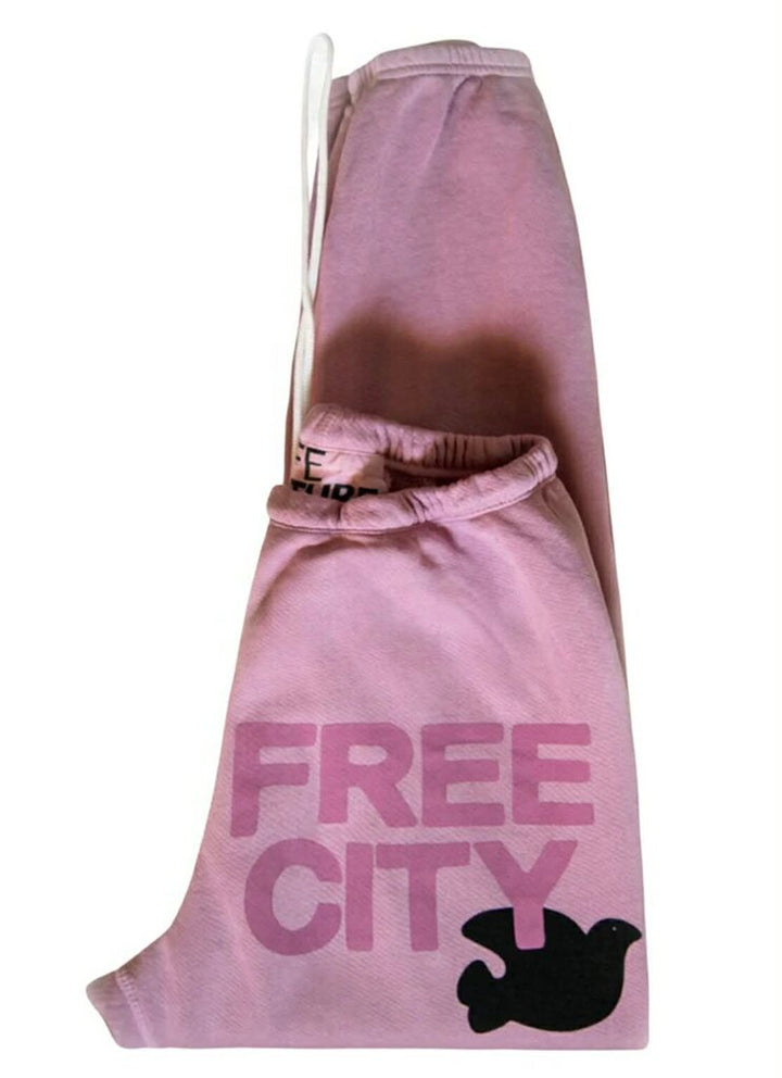 Free City Superfluff Lux OG Rose Water Splash Pink Sweatpants - Size Medium