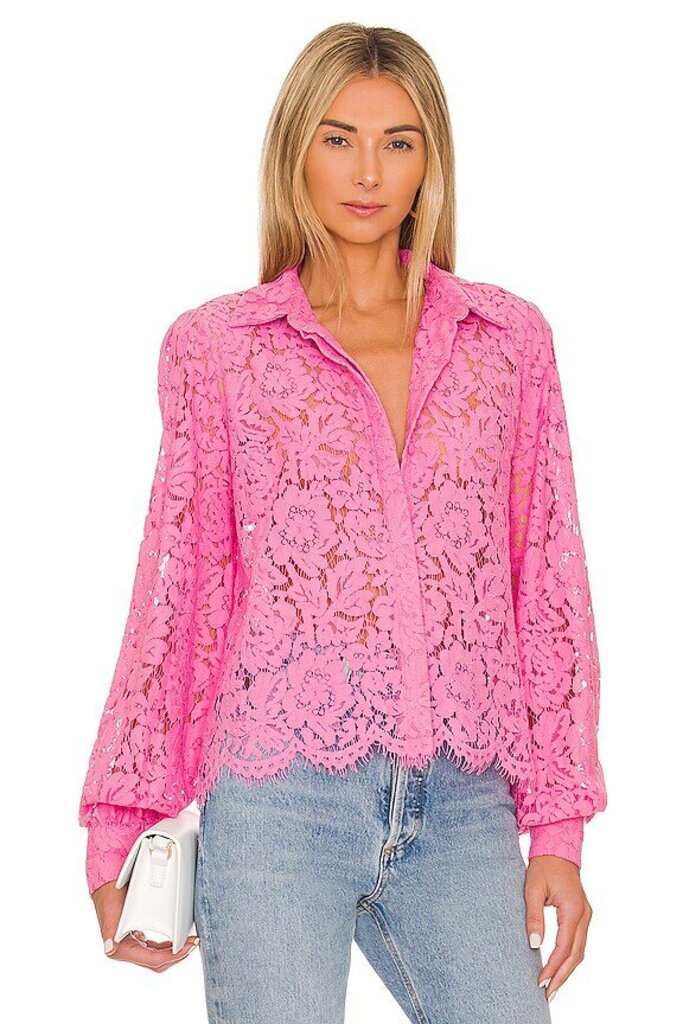 Generation Love Jada Lace Blouse in Candy Pink - Size Small(Retails $185)