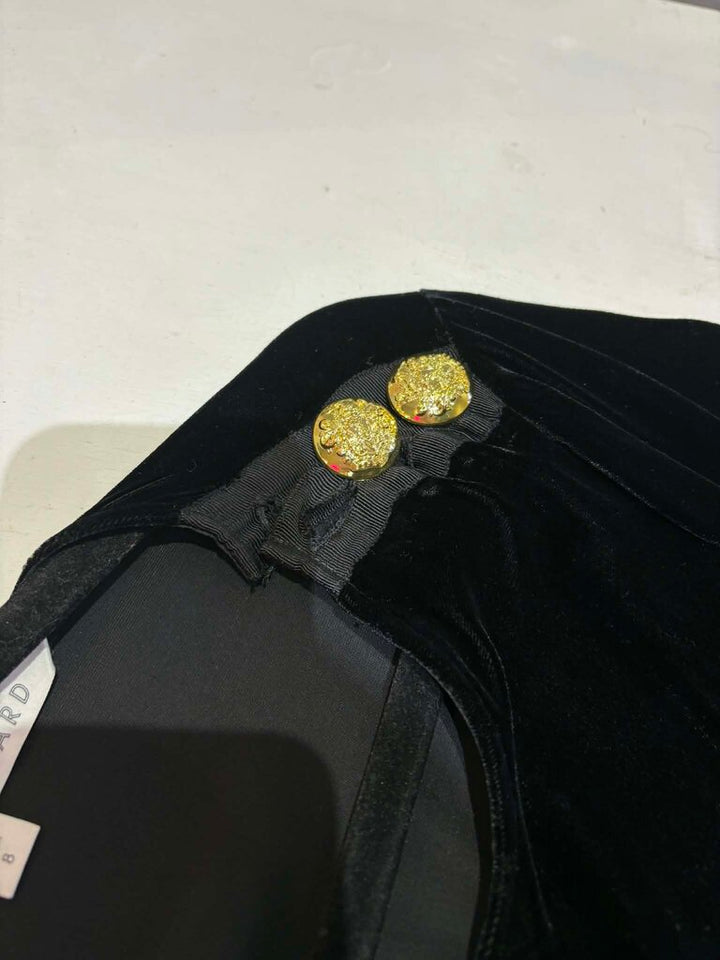 Veronica Beard Ira Button-Embellished Ruched Stretch-velvet Mini Dress - Size 8