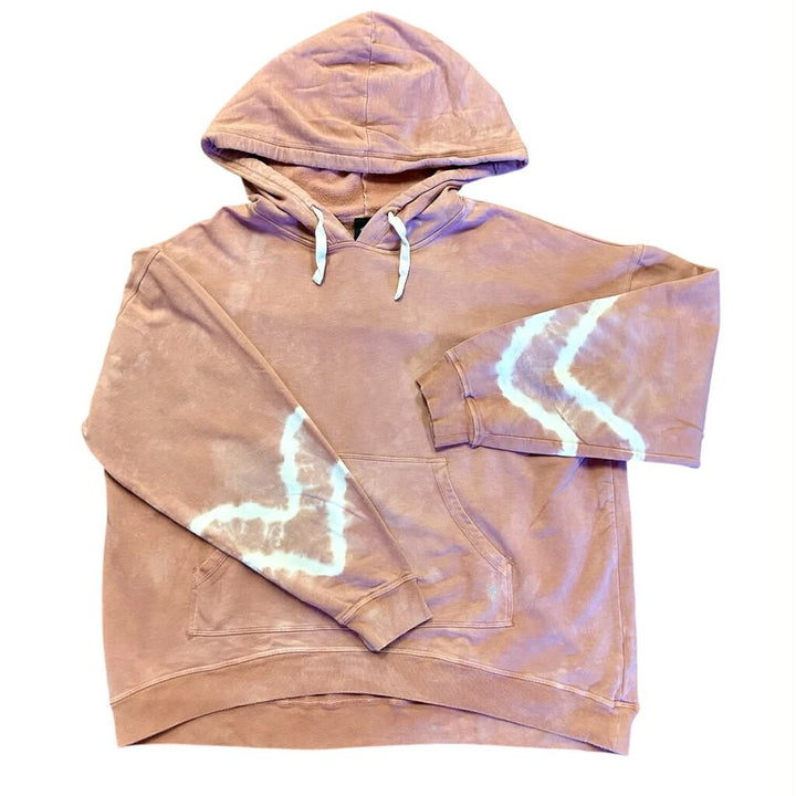 Electric & Rose Tie-Dye Oversized Hoodie in Mauve - Size Medium