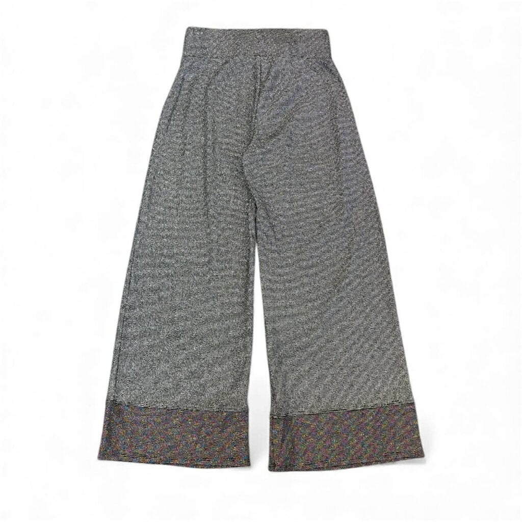 Terez Cloud Nine Metallic Cropped Wide Leg Pants - Size Small