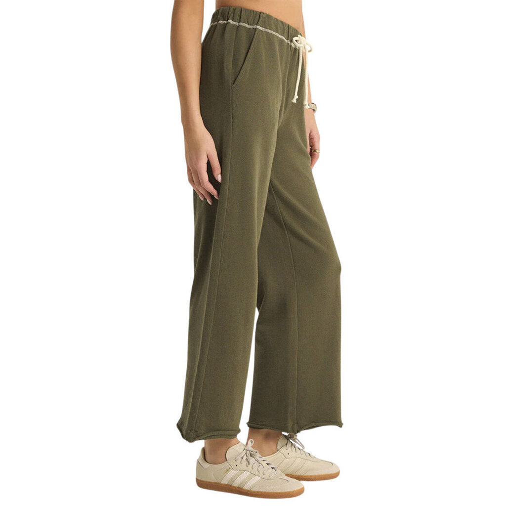 Z Supply Huntington French Terry Pant In Grape Leaf Green - Size XS/S