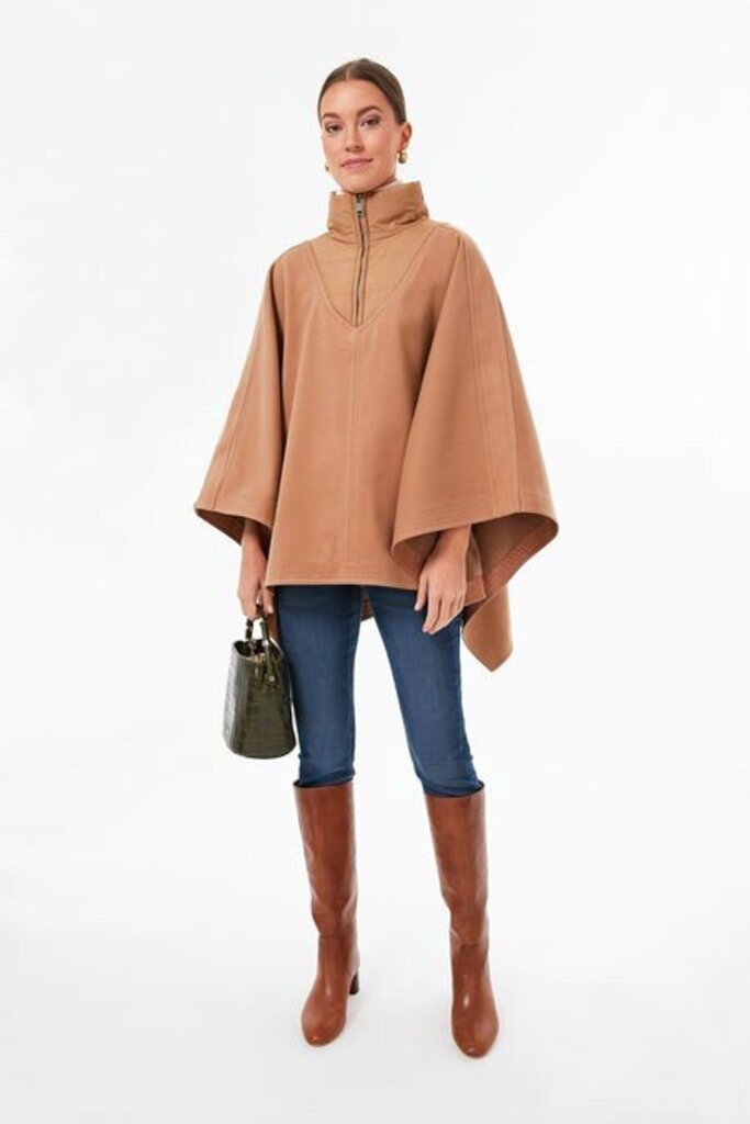 Tuckernuck Camel High-Neck Poncho - Size OS