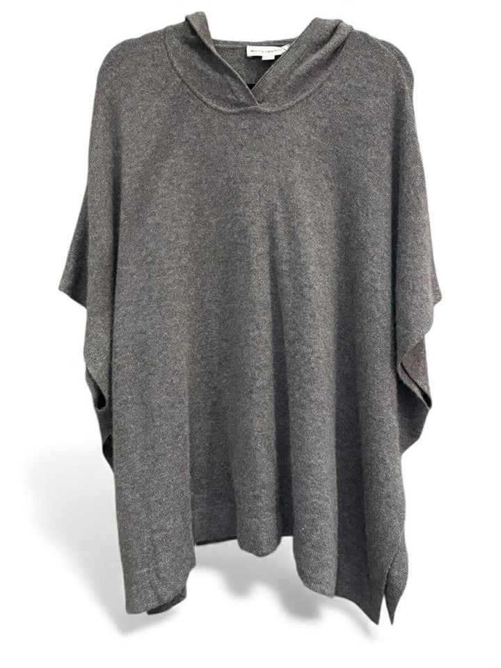 White + Warren Hooded Cashmere Poncho - Size Small