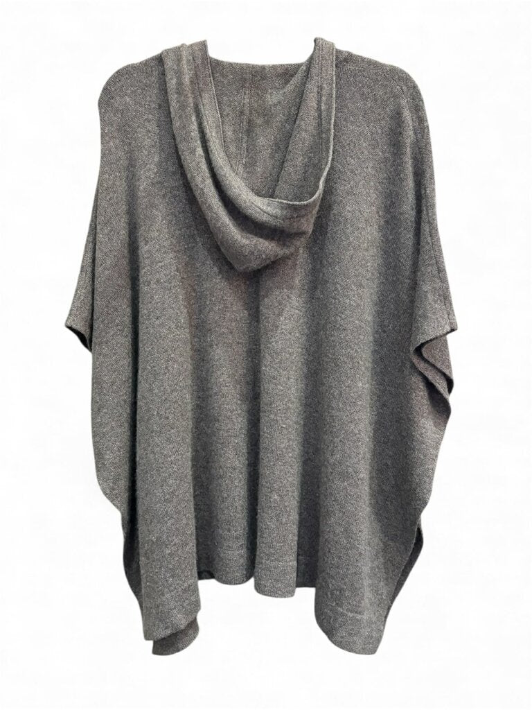 White + Warren Hooded Cashmere Poncho - Size Small