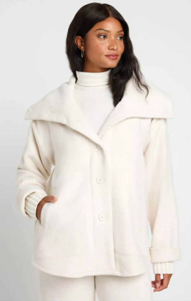 Splendid X Cellajaneblog NWT Wool Jacket In Cream - Size Large (Retails For $168)
