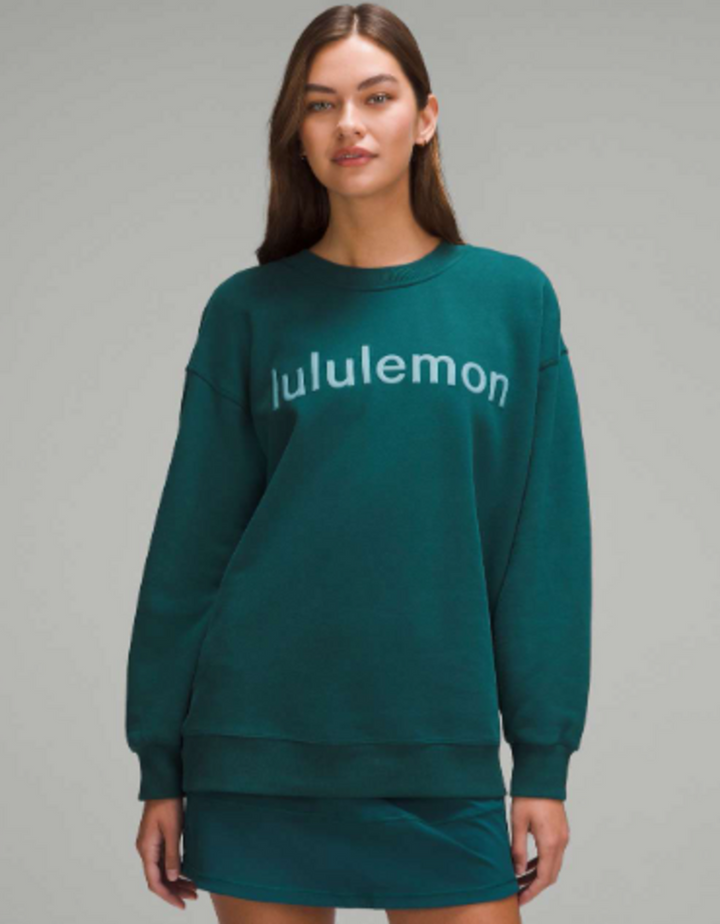 Lululemon Perfectly Oversized Crew *Fleece in Storm Teal - Size 8 (Retails $118)