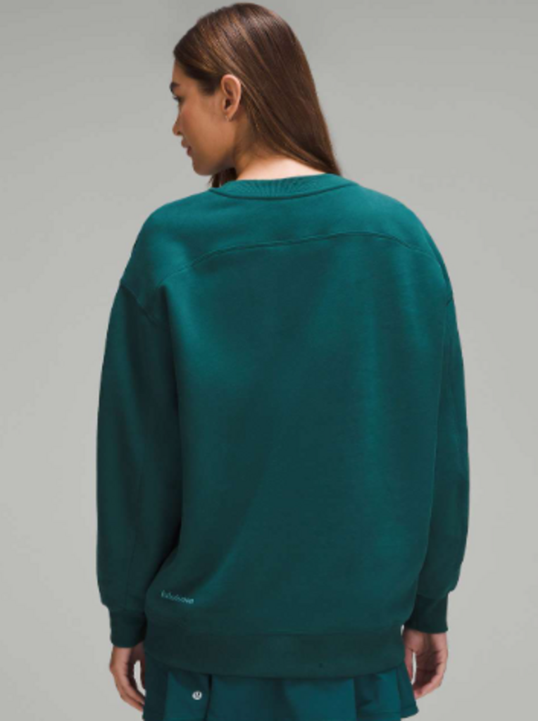 Lululemon Perfectly Oversized Crew *Fleece in Storm Teal - Size 8 (Retails $118)