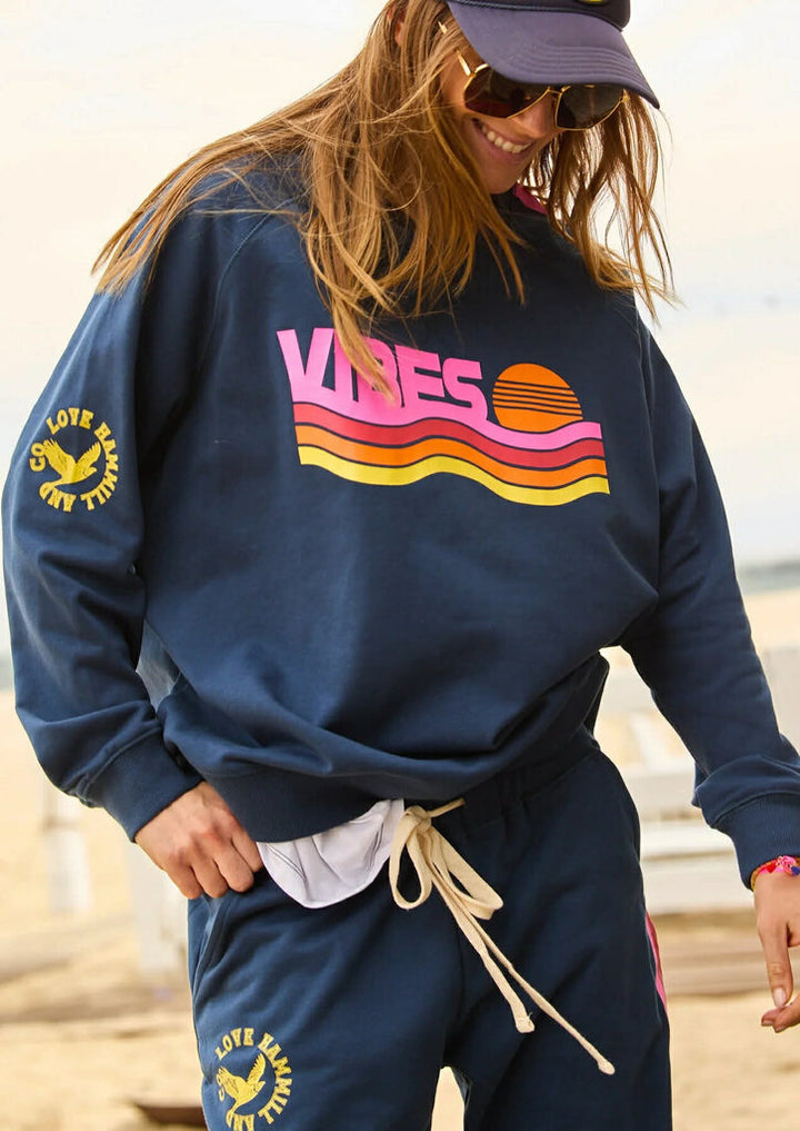 Hammill & Co Retro Vibes Sweatshirt in Navy - Size XL(Retails $119)