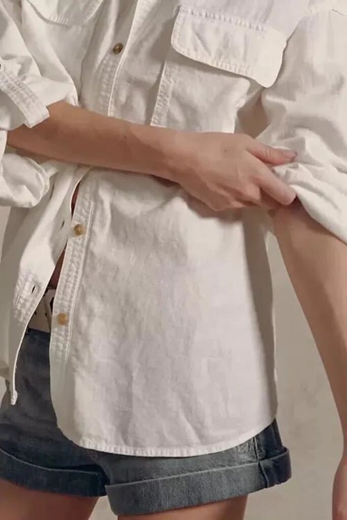 Free People We The Free Made For Sun Linen Shirt - Size Large(Retails $138)