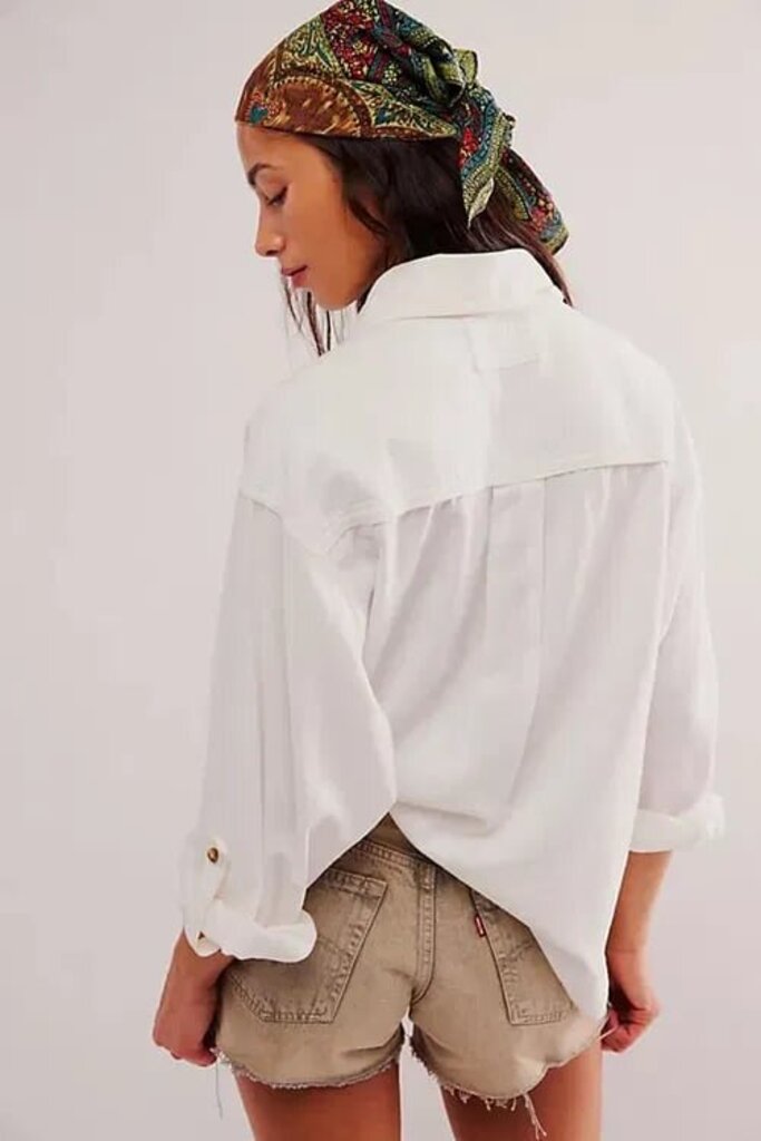 Free People We The Free Made For Sun Linen Shirt - Size Large(Retails $138)
