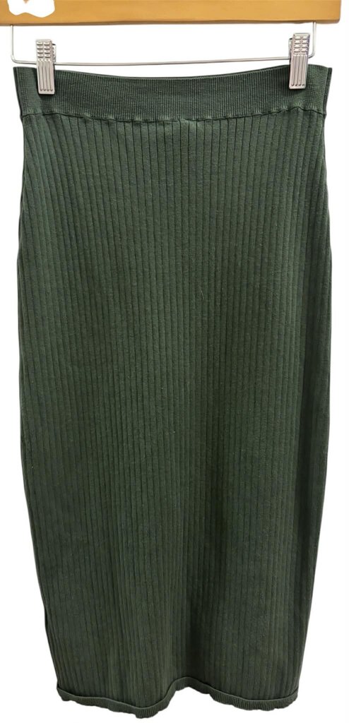Free People Skyline Knit Skirt In Green - Size Medium