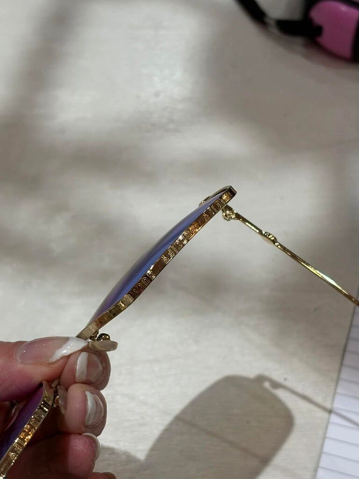 Gucci GG0414S 002 Square-Frame Gold Multicolor Tiger Sunglasses w/ Case