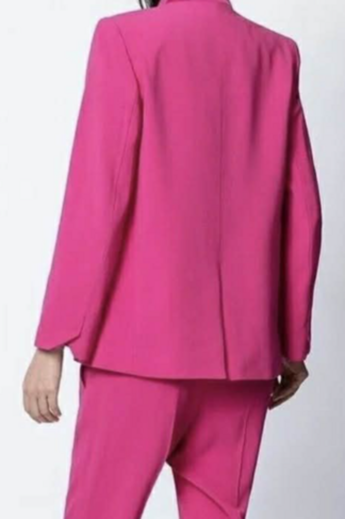 Zadig & Voltaire Volly Satin Jacket In Raspberry Pink Crepe Blazer - Size 34 (Retails fr $598)